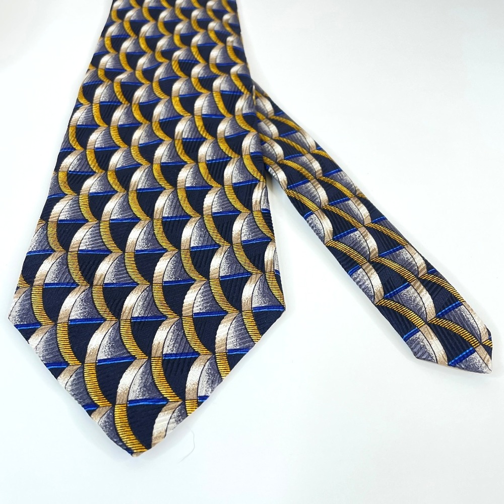 Robert Talbott Vintage Necktie Mens Black Gray Silk Abstract Urban‎ Chic Career